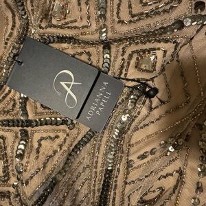 Adrianna Papell Gold Sequin Dress